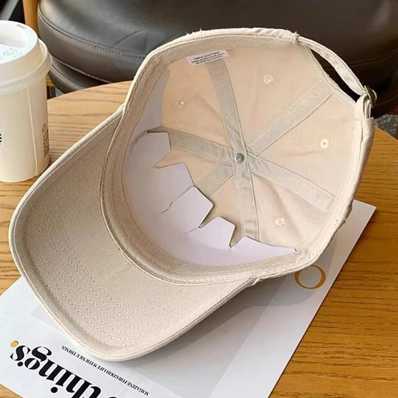 JK Korean Letters Embroidered Baseball Cap For Men Women Hip Hop Dad Trucker Visors Hat Casual Sports Running Cap Streetwear