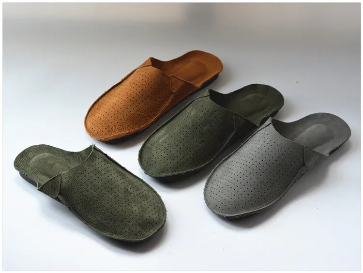 Lission Lambskin Leather Slippers