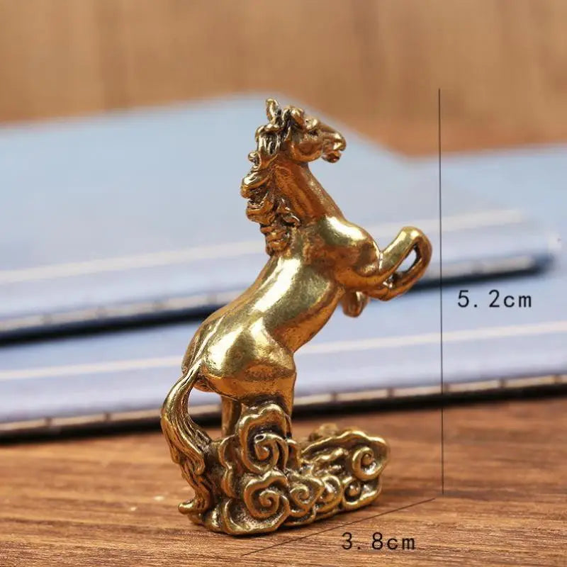 Brass Horse Desktop Ornament, Living Room Coffee Table Sculpture, Metal Craft, Home Decoration, Chinese Zodiac Horse Statue