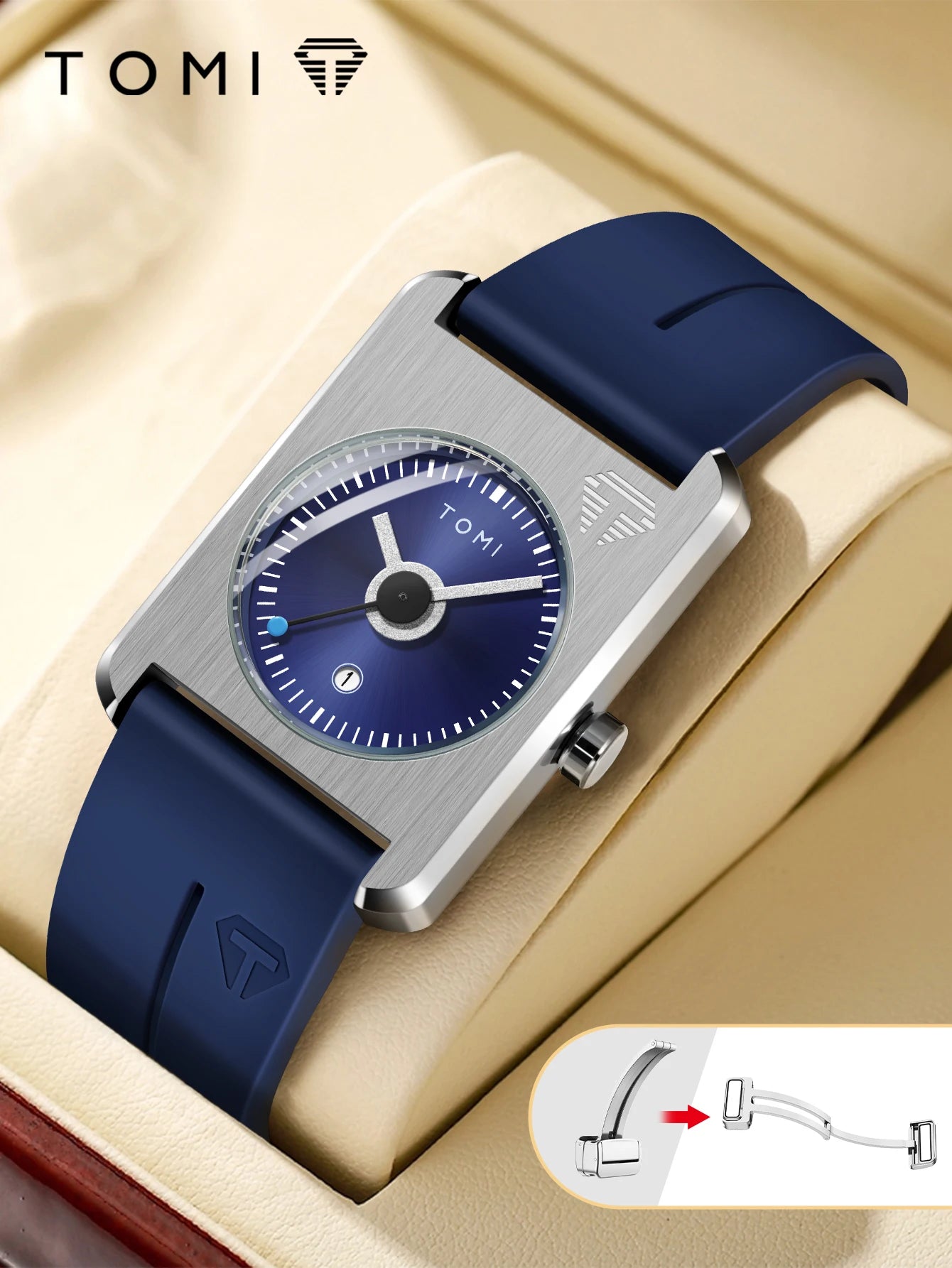 HUGO - Men's fashion watches quartz watches square small dial wrist watches magnetic buckle watches simple leisure watches