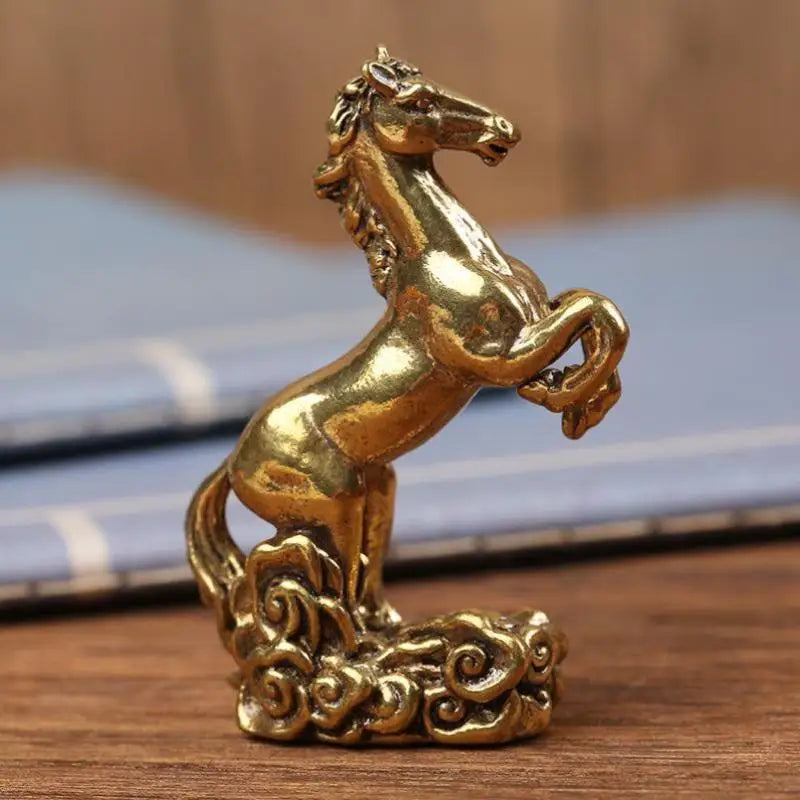 Brass Horse Desktop Ornament, Living Room Coffee Table Sculpture, Metal Craft, Home Decoration, Chinese Zodiac Horse Statue