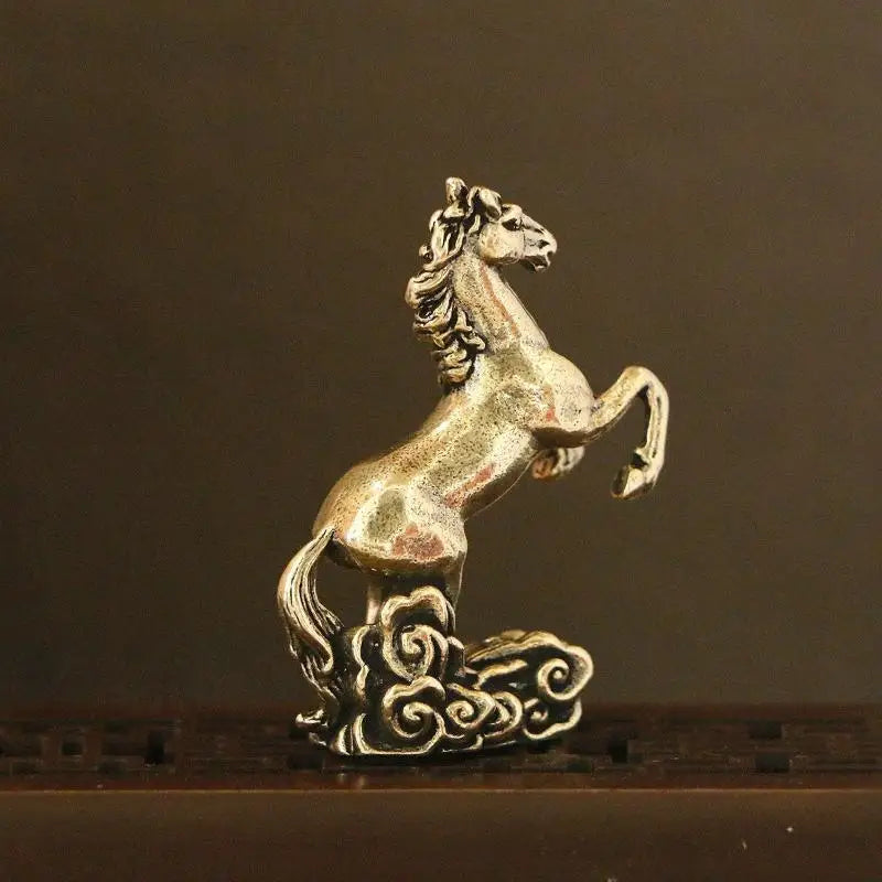 Brass Horse Desktop Ornament, Living Room Coffee Table Sculpture, Metal Craft, Home Decoration, Chinese Zodiac Horse Statue